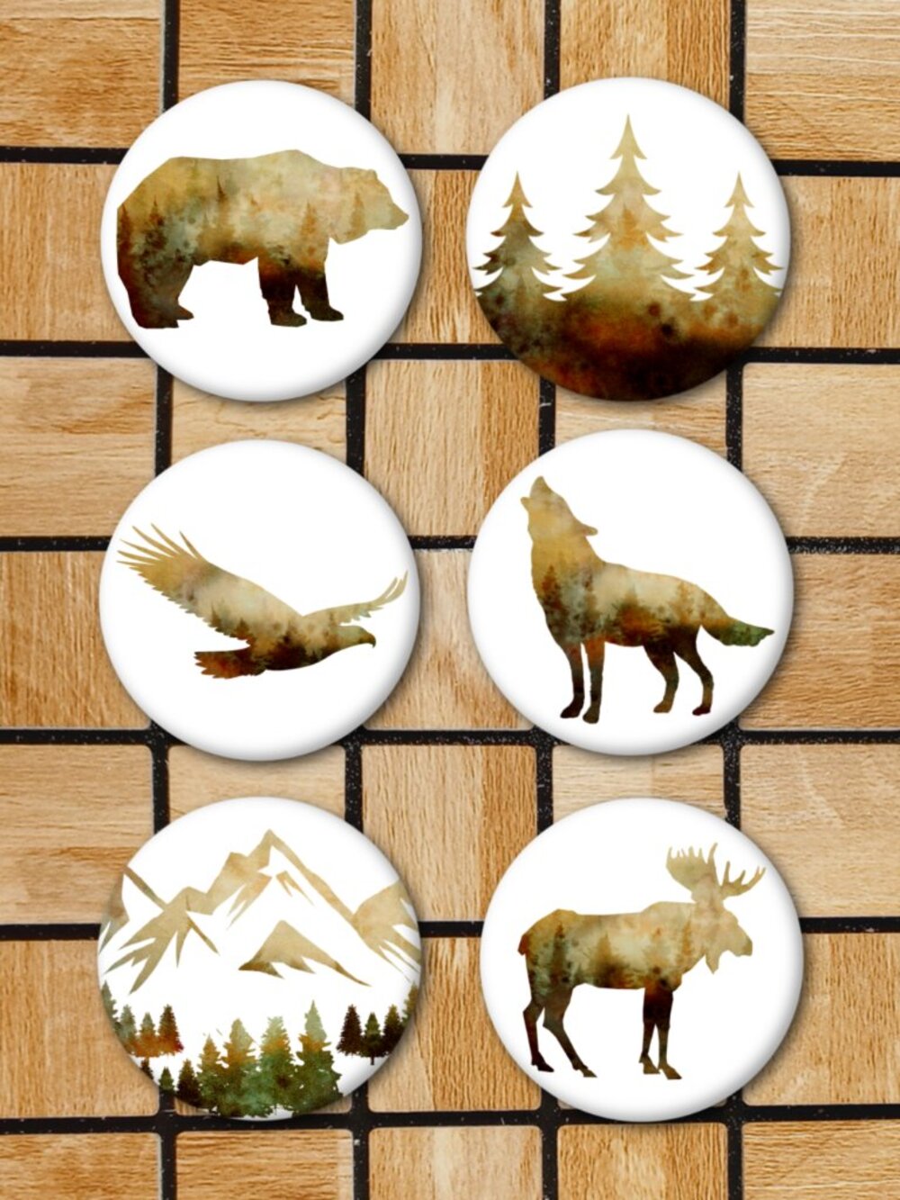 Camping Fridge Magnets Set Of 6 Metal Magnets Home Office Kitchen Camper